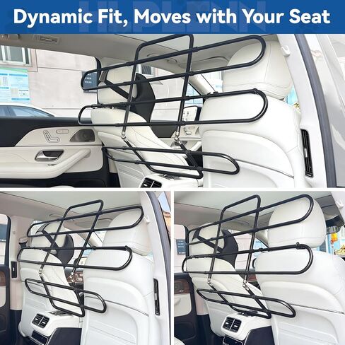 حاجز سيارة معدني قابل للتعديل للكلاب، مقسم عالمي للحيوانات الأليفة مع إطار فولاذي لسيارات الدفع الرباعي والشاحنات سيدان وMPV، حاجز للكلاب في السيارة وبوابة شحن للمقعد الخلفي، لوحة متحركة تناسب إمالة المقعد in Kuwait