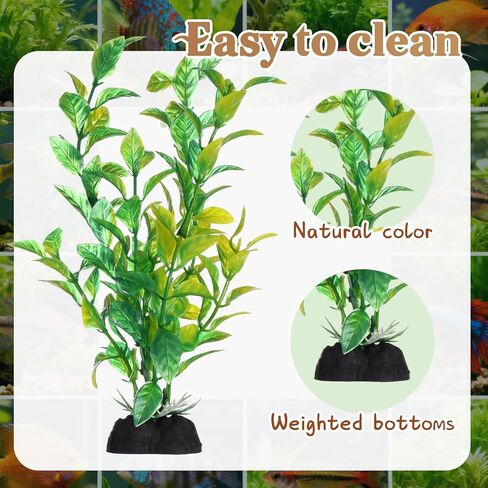 16 Pcs Aquarium Decor Fish Tank Decorations Include 6 Small Natural Coral Driftwood Spiderwood and 10 Green Plastic Plants for Reptile Terrarium Accessories Goldfish Tank Decor in Saudi Arabia