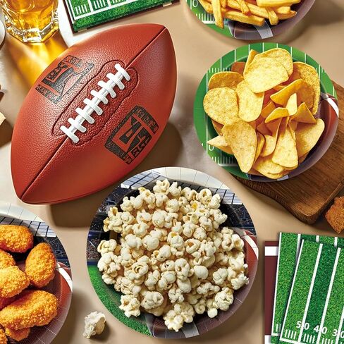 2026 Football Party Decorations,144 Pcs Football Party Supplies Kit Serve 48, Party Tableware Includes Dinner Plates, Dessert Plates, Napkins, Perfect Birthday Party Decor in Saudi Arabia