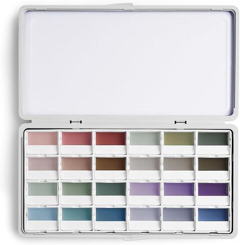 Fuumuui 24-Color Opaque Semi-Moist Solid Watercolor Paint Set Art Supplies for Artists Beginner Painters Amateur Hobbyists Painting in Saudi Arabia