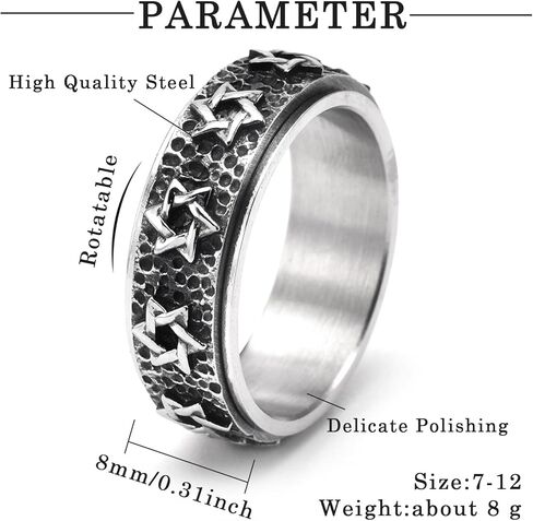 Spinner Fidget Ring for Men Women Stainless Steel Worry Stress Relieve Ring Wedding Band Rings Size 7-12 in Saudi Arabia