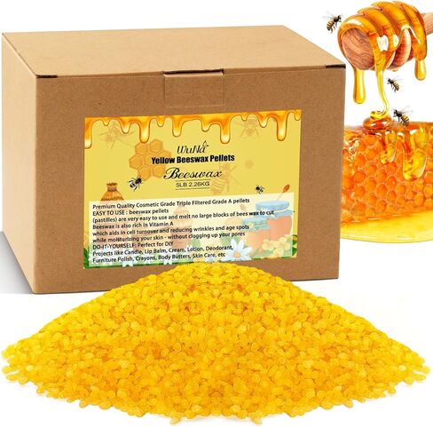 10LB Yellow Beeswax Pellets Food Grade Beeswax Triple Filtered Beeswax for Candle Making Beeswax Pastilles for DIY Creams Lotions Lip Balm Soap in Saudi Arabia