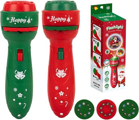 Christmas Flashlights for Kids,Cartoon Kids Projector Flashlight,24 Patterns Handheld Flashlight Projector,Christmas Slide Torch Toy for Stocking Stuffer in Saudi Arabia