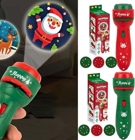 Christmas Flashlights for Kids,Cartoon Kids Projector Flashlight,24 Patterns Handheld Flashlight Projector,Christmas Slide Torch Toy for Stocking Stuffer in Saudi Arabia
