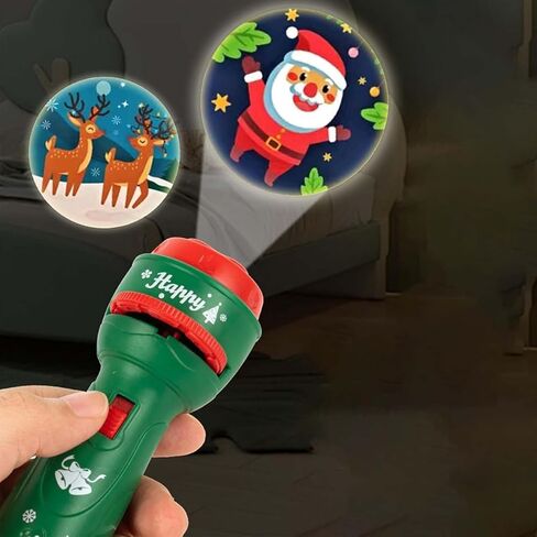 Christmas Flashlights for Kids,Cartoon Kids Projector Flashlight,24 Patterns Handheld Flashlight Projector,Christmas Slide Torch Toy for Stocking Stuffer in Saudi Arabia