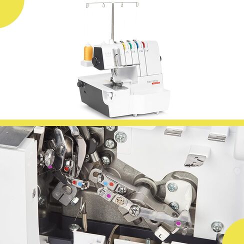 Bernette B44 Funlock Overlock Serger Sewing Machine | Threads Bundle, Scissors, Rotary Cutter, Needles, Foldable Cutting Mat | Heavy Duty Stitching & Quilting Performance | Beginners to Professional in Saudi Arabia