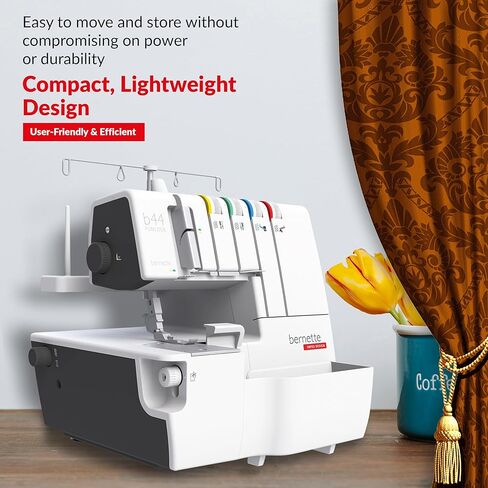 Bernette B44 Funlock Overlock Serger Sewing Machine | Threads Bundle, Scissors, Rotary Cutter, Needles, Foldable Cutting Mat | Heavy Duty Stitching & Quilting Performance | Beginners to Professional in Saudi Arabia