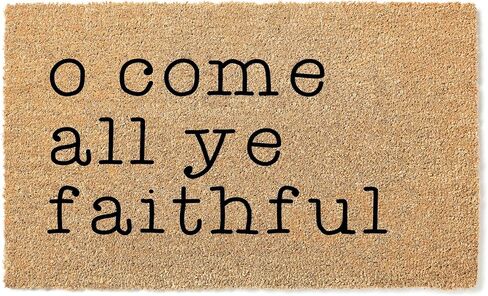Doormat O Come All Ye Faithful | Christmas Decoration Welcome Mat Holiday Christian Gift stk2051 in Saudi Arabia
