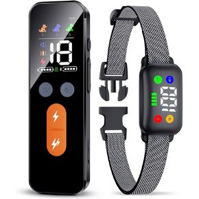 طوق صدمات للكلاب، طوق صدمات للكلاب قابل لإعادة الشحن مع جهاز تحكم عن بعد للكلاب المتوسطة والكبيرة بوزن 40-120 رطل، طوق تدريب الكلاب المقاوم للماء IP68 مع اهتزاز صوت وثابت in Kuwait