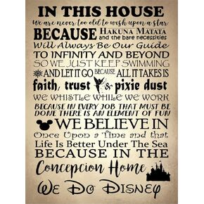 Disney Themed Wall Decor, We Do Disney Style, Personalized Family Name, Gold/Black or Neutral Light Neutral Background, Medium, Traditional, Nylon Blend Canvas in Saudi Arabia