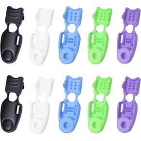 CooBigo 20 Pack Zipper Pull Cord Ends Zipcords Stopper Paracord Parachute Clips Running Shoe lace Elastic Shock Bungee Rope Drawstrings Ends Lock DIY Replacement Plastic Black in Kuwait