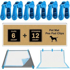 Wall Pet Pee Pad Clips with Adhesive Tape for Indoor Wall Dog Pads Secured, Enhanced Thick Clamps for Silicone Puppy Pad Holder Tary, Tight Strong, 6 Pack (Grey) in Kuwait