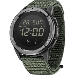 ساعات رياضية للرجال من Military Classic ساعة إيقاف رسمية كبيرة إلكترونية بإضاءة LED خلفية ساعة معصم 50M ساعة رقمية مقاومة للماء للرجال مع عدد كبير in Kuwait