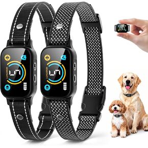 2 Pack Bark Collar, Smart Dog Bark Collar for Large Medium Small Dogs, Rechargeable Ultra-Light Training Collar with Beep Vibration, Anti Barking Device with 5-Level Sensitivity (Black) in Saudi Arabia