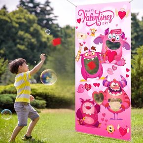 Valentines Theme Toss Games with 3 Bean Bags Valentine‘s Day Heart Toss Game Decoration Happy Valentine‘s Day Outdoor Party Games for Children Family Valentines Party Games Favors Supplies in Saudi Arabia