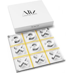 Acrylic Tic Tac Toe Set - Luxury Tic Tac Toe Table Decor - Modern Coffee Table Game & Clear X and O Pieces - Decorative Acrylic Game for Home or Office - 10.23 x 10.23 x 1.06 Inches in Saudi Arabia