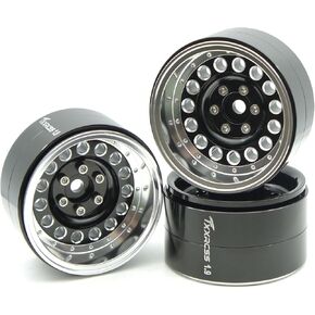 RC 1.9 Inch Beadlock Wheels Negative Offsets 10mm Rims Hex 12mm Aluminum Wheel for TRX4 TRX6 SCX10 Gen8 1/10 RC Crawler Remote Control Car Upgrades Accessories 4pcs (Silver) YK1906 in Saudi Arabia