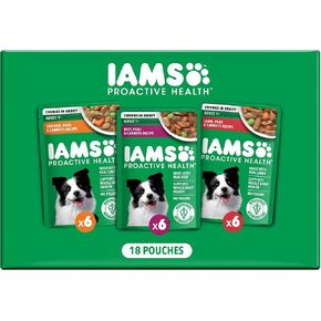 حزمة متنوعة من أغذية الكلاب الرطبة الصحية الاستباقية من IAMS، 3.5 أونصة. الحقيبة (18 عدد) in Saudi Arabia