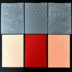 3 pcs Plastic Embossing Folder TemplateValentine's Day Love Elements Texture 4.13x5.71 Inch for Card Making DIY Scrapbooking Paper Crafting Handmade Crafts Scrapbooking Arts Supplies Scrapbook Decor in Kuwait