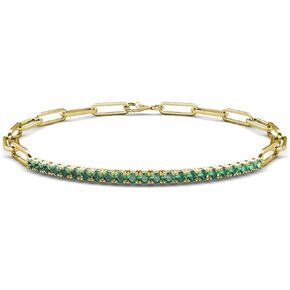 0.92 ctw Created Alexandrite Paperclip Links Tennis Bracelet in 14K Gold in Saudi Arabia
