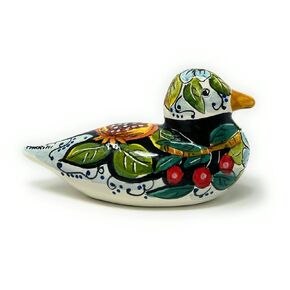 CERAMICHE D'ARTE PARRINI - تمثال حيوان من السيراميك الإيطالي على شكل حيوان بطة فخارية مرسومة يدويًا ومزخرف باللون الأسود صنع في إيطاليا توسكان in Kuwait