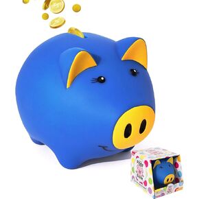 Magic Piggy Bank for Kids & Adults - Unbreakable Plastic Money Bank with Lock, Glow in The Dark Coin Bank - Gift for Birthday, Christmas & Party Favors (Dark Blue) in Kuwait