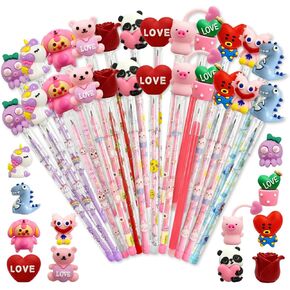 24 Pcs Valentine's Day Pencils Bulk Multi Point Push Pencils with for Valentine's Day in Kuwait