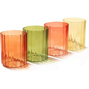 Aesthetic Drinking Glasses Set of 4-14oz Borosilicate Glass Cups for Iced Coffee, Iced Tea, Matcha Drinks, Cute Water Glasses Set for House Warming, Cafe Moments, Heat-resistant in Saudi Arabia