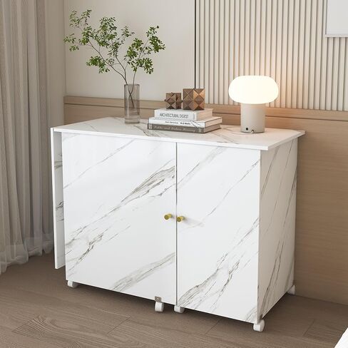 طاولة ماكينة خياطة قابلة للطي مقاس 57.5 بوصة مع عجلات قفل، مكتب حرفي متعدد التخزين مع خزانة رف قابلة للتعديل، طاولة خياطة وقطع محمولة لصياغة قطع تطريز اللحف باللون الأبيض in Kuwait