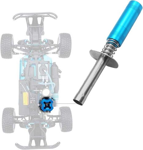 1/8 RC Car Glow Plug Igniter Starter 1/10 Nitro Engine Start Tool Support AA Batteries Power Compatible with 1:8 1:10 Scale Crawler Buggy Monster Truck Car Boat Plane Traxxas Tamiya Blue in Saudi Arabia