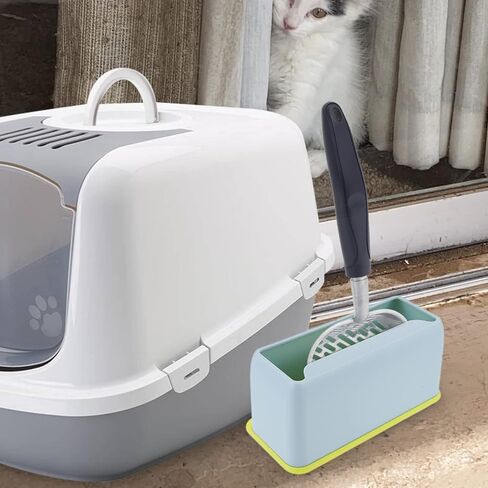 Cat Litter Scoop Holder Universal Plastic Base Compact Design for Easy Cleanup and Floor Protection in Home Litter Box Storage in Kuwait