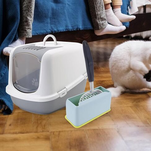 Cat Litter Scoop Holder Universal Plastic Base Compact Design for Easy Cleanup and Floor Protection in Home Litter Box Storage in Kuwait