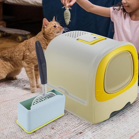 Cat Litter Scoop Holder Universal Plastic Base Compact Design for Easy Cleanup and Floor Protection in Home Litter Box Storage in Kuwait