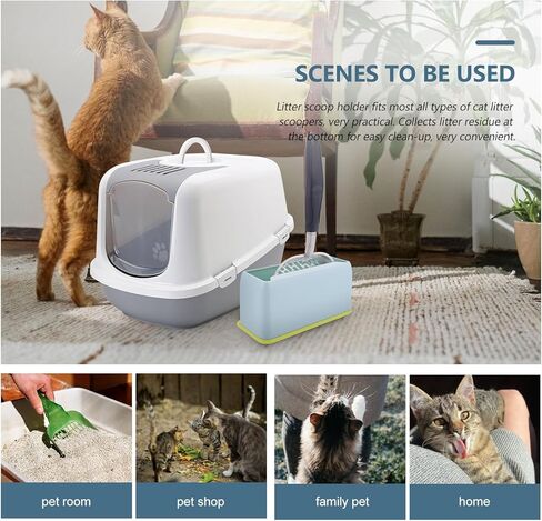 Cat Litter Scoop Holder Universal Plastic Base Compact Design for Easy Cleanup and Floor Protection in Home Litter Box Storage in Kuwait