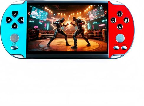 5.1-Inch Retro Video Game Console Nostalgia Portable Handheld Game Eevice MP3 MP4 Children's Electronic Game Toys Birthday Suitable for Home/Uutdoors/Travel (Bluered) in Saudi Arabia