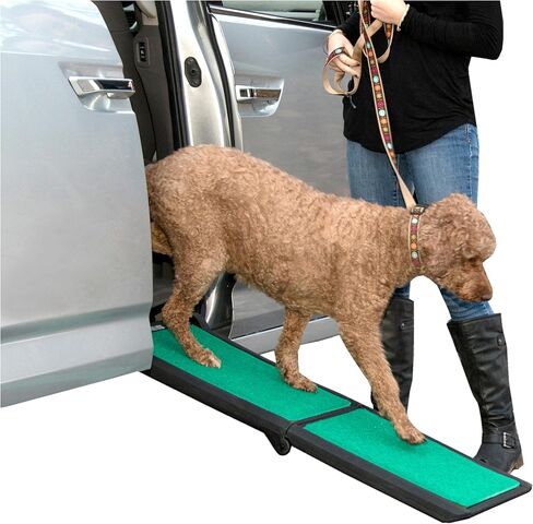 Pet Gear SupertraX Ramps for Dogs and Cats, Maximum Traction Surface, Portable/Easy-Fold (No Tools Required), Built in Handle for Travel, 5 Models, 42" L X 16" W, Supports 150 lbs, Wheat in Saudi Arabia
