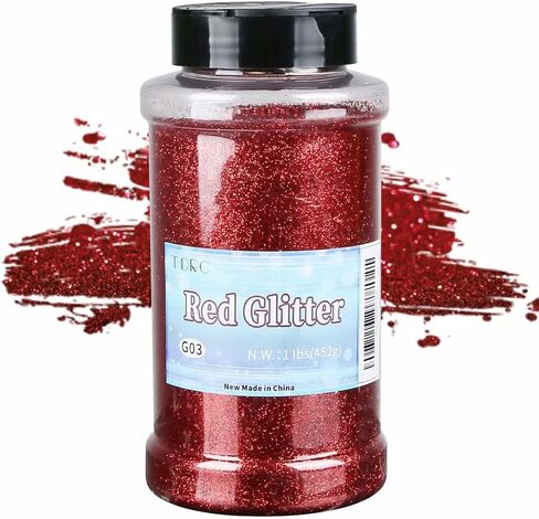 TORC Red Fine Glitter 1 Pound 16 OZ Glitter Powder for Tumblers Resin Crafts Slime Cosmetic Nail Painting Festival Decoration in Kuwait