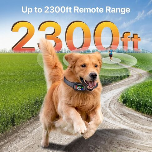 طوق صدمات للكلاب، طوق صدمات للكلاب قابل لإعادة الشحن مع جهاز تحكم عن بعد للكلاب المتوسطة والكبيرة بوزن 40-120 رطل، طوق تدريب الكلاب المقاوم للماء IP68 مع اهتزاز صوت وثابت in Kuwait