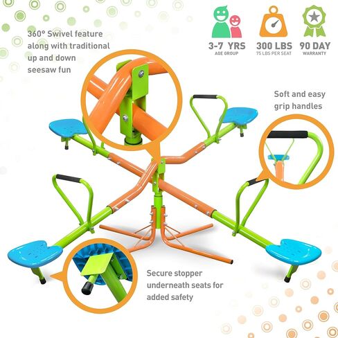 360-Degree 4 Seater Swivel Seesaw, Indoor or Outdoor, (Weight Limit 100lbs) in Saudi Arabia