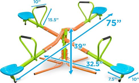 360-Degree 4 Seater Swivel Seesaw, Indoor or Outdoor, (Weight Limit 100lbs) in Saudi Arabia