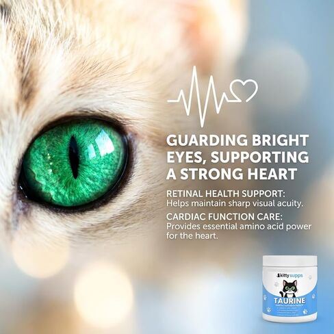 Taurine Supplement for Cats,KittySupps Taurine for Cats - Supports Heart, Eyes & Immunity, Promotes Energy & Healthy Coat, 200 Gram Powder Supplement. in Saudi Arabia