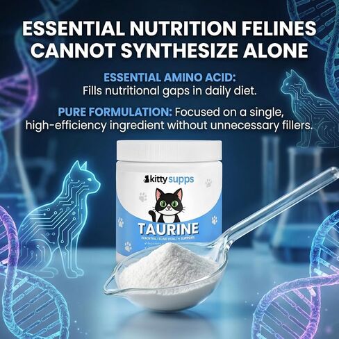 Taurine Supplement for Cats,KittySupps Taurine for Cats - Supports Heart, Eyes & Immunity, Promotes Energy & Healthy Coat, 200 Gram Powder Supplement. in Saudi Arabia