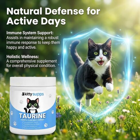Taurine Supplement for Cats,KittySupps Taurine for Cats - Supports Heart, Eyes & Immunity, Promotes Energy & Healthy Coat, 200 Gram Powder Supplement. in Saudi Arabia