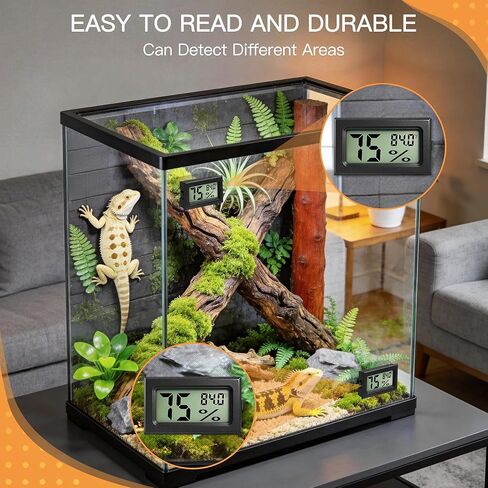قطعتان من ميزان حرارة الزواحف ومقياس الرطوبة لملحقات خزان التنين الملتحي، حاوية العنكبوت القفز، سرطان البحر الناسك، أبو بريص الفهد، السحلية، الكرة بايثون in Kuwait
