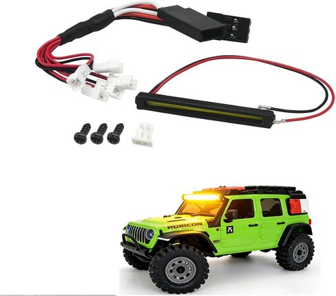 RC Car LED Head Lights Bar for Axial SCX30 1/30 Jeep Wrangler, 7-Light Roof Light Kit with Wiring Harness (White Light Bar) in Saudi Arabia