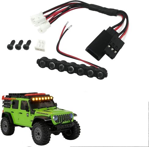 شريط مصابيح LED للسيارة RC لسيارة جيب رانجلر المحورية SCX30 1/30، طقم إضاءة سقف 7 مصابيح مع حزام أسلاك (شريط ضوء أبيض) in Kuwait