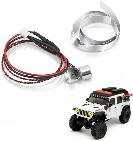 RC Car LED Head Lights Bar for Axial SCX30 1/30 Jeep Wrangler, 7-Light Roof Light Kit with Wiring Harness (White Light Bar) in Saudi Arabia