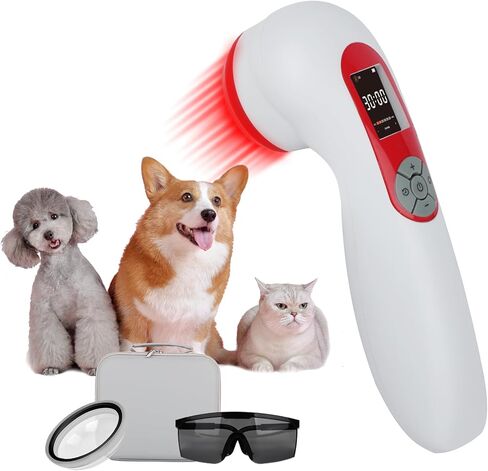 5000mAh Cold Laser Therapy Device for Dogs with 3 Levels, 5 * 808nm & 10 * 650nm Vet Laser Treatment for Joint with Magnetic Cover, Pets NIR Infrared Red Light Therapy for Cats Horse Pain Relief in Saudi Arabia