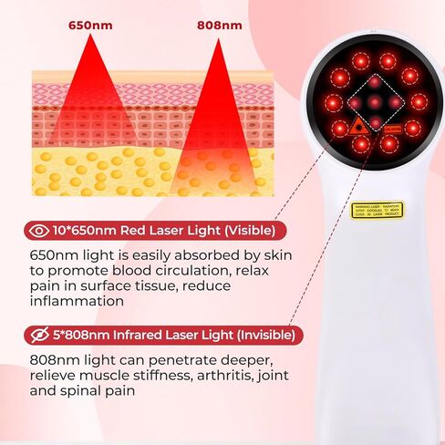 5000mAh Cold Laser Therapy Device for Dogs with 3 Levels, 5 * 808nm & 10 * 650nm Vet Laser Treatment for Joint with Magnetic Cover, Pets NIR Infrared Red Light Therapy for Cats Horse Pain Relief in Saudi Arabia