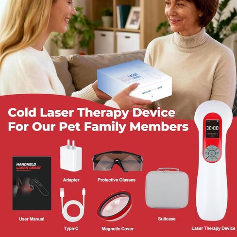 5000mAh Cold Laser Therapy Device for Dogs with 3 Levels, 5 * 808nm & 10 * 650nm Vet Laser Treatment for Joint with Magnetic Cover, Pets NIR Infrared Red Light Therapy for Cats Horse Pain Relief in Saudi Arabia